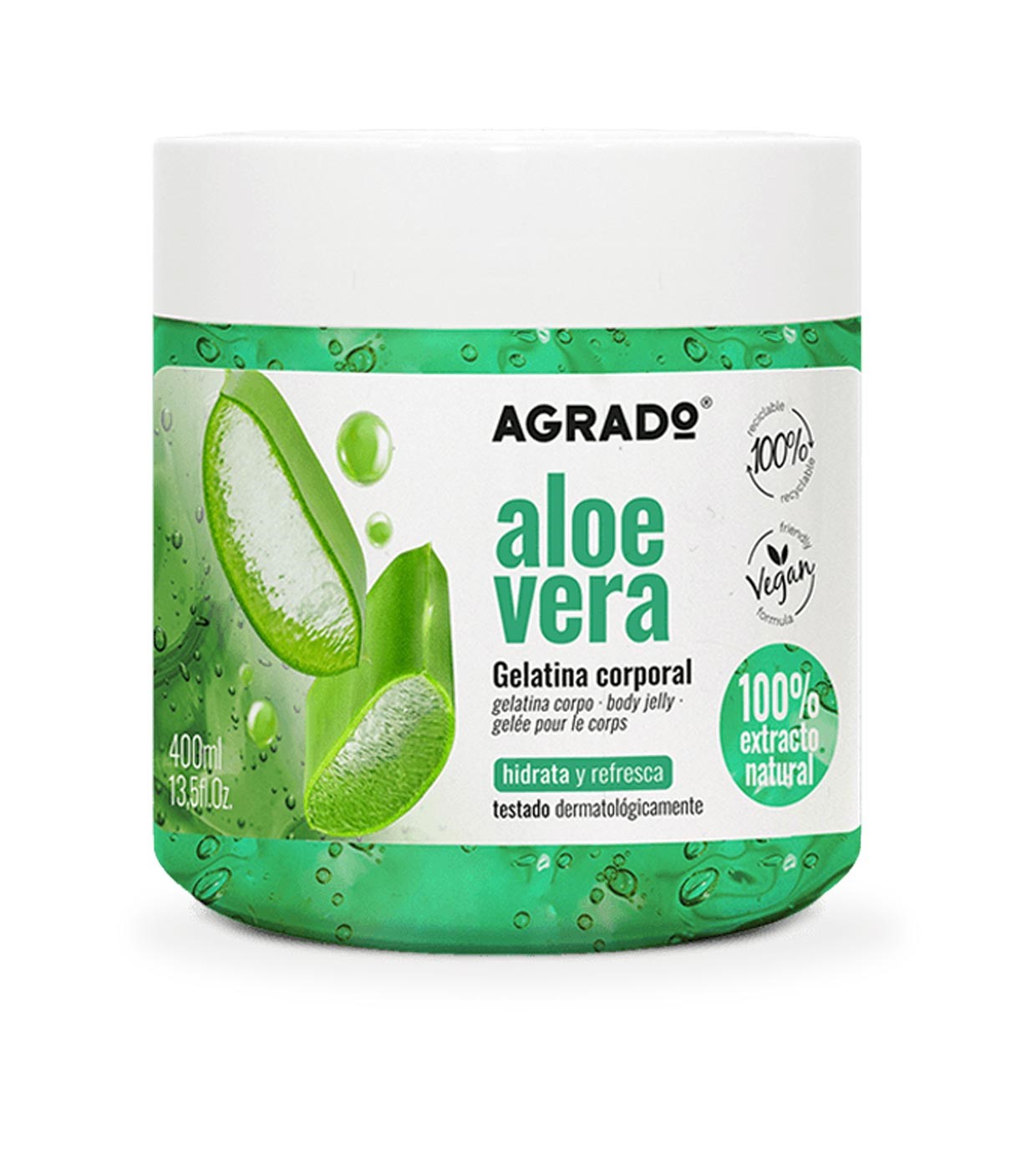 BRONCEADOR AGRADO GELATINA ALOE VERA 400ML