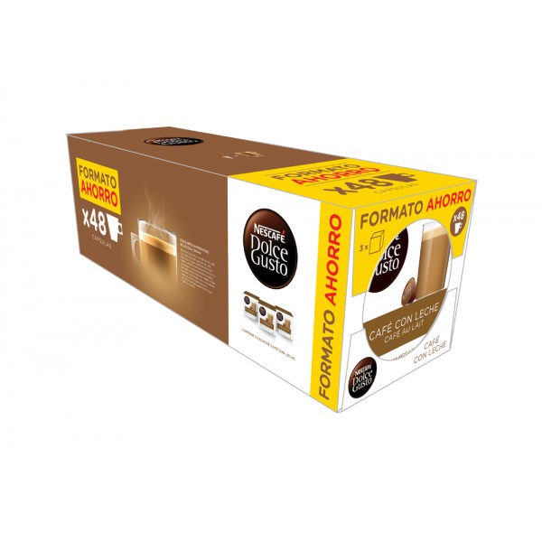 CAFE NESCAFE DOLCE GUSTO CON LECHE 3 CAJAS 48UDS