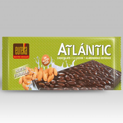 CHOCOLATE ATLANTIC LECHE C/ALMENDRAS S/GLUTEN 200GR