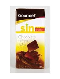 CHOCOLATE GOURMET NEGRO 52% S/AZUCAR 125GR