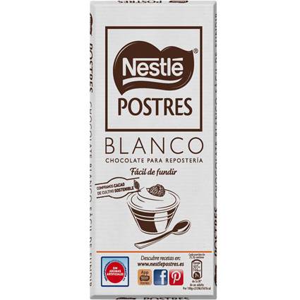 CHOCOLATE NESTLE POSTRES BLANCO 180GRS