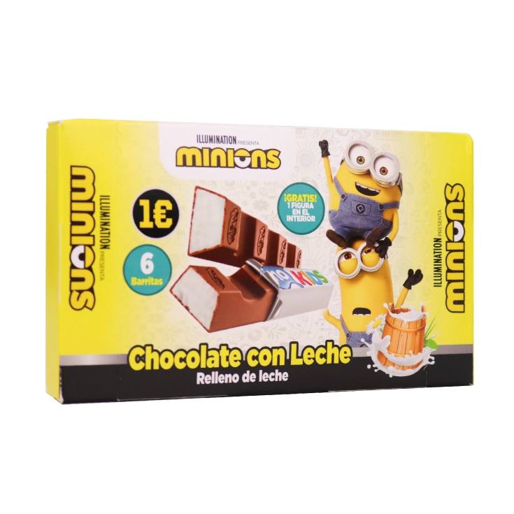 CHOCOLATE RELLENO DE LECHE MINIONS 75GRS 6UDS