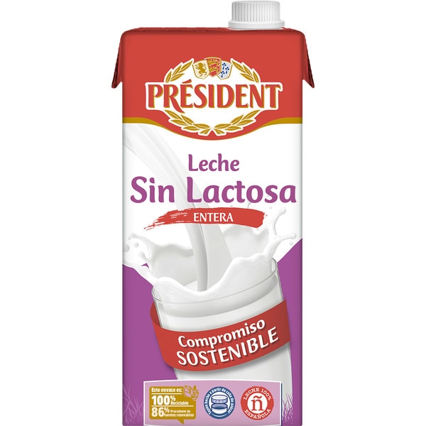 LECHE PRESIDENT SIN LACTOSA ENTERA 1L