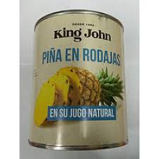 PIÑA KING JOHN EN SU JUGO RODAJAS 825GR