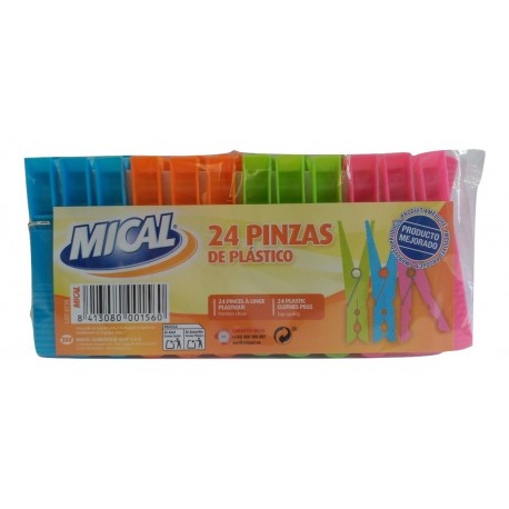 PINZA MICAL ROPA PLASTICO 24UDS
